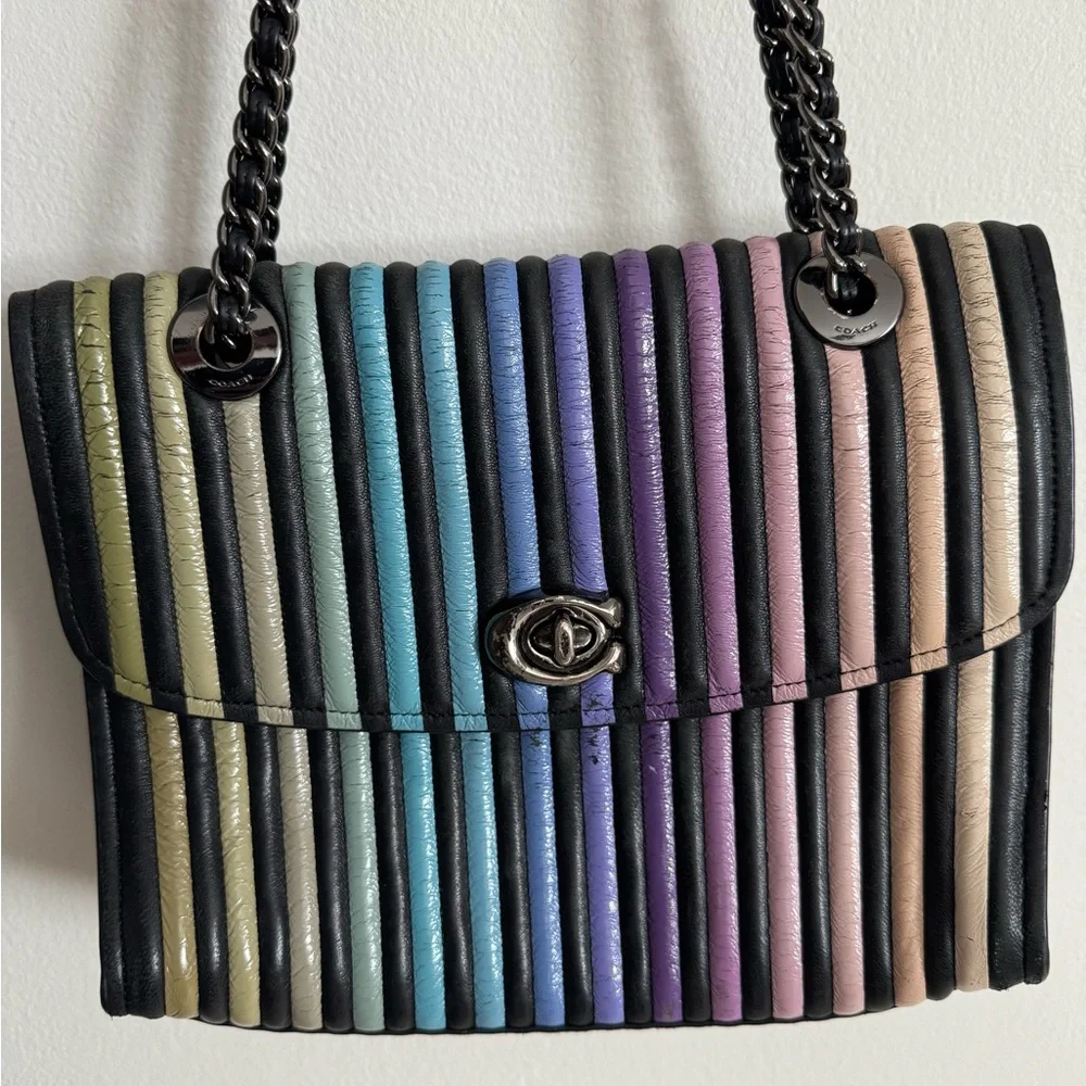 Coach Multicolor Striped Shoulder Bag - Picture 1 of 4